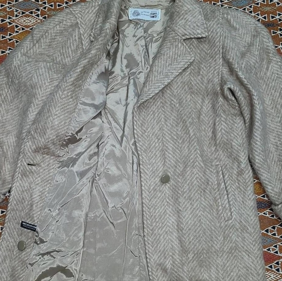Vintage Saxton Hall 100% Virgin Wool Herringbone 3/4 Length Sleeves Lined Jacket - Picture 3 of 7